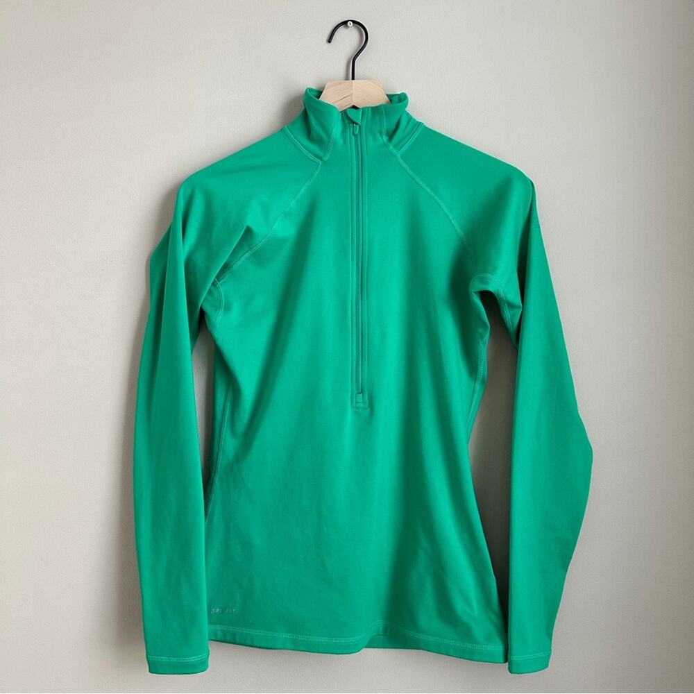 Nike Pro Dri-Fit Green Half Zip Pullover Training Top M